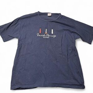 Vintage Navy Inside Passage Alaska Lighthouse Graphic Tee